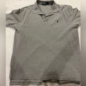 Gray Ralph Lauren Logo Short Sleeve Polo Shirt